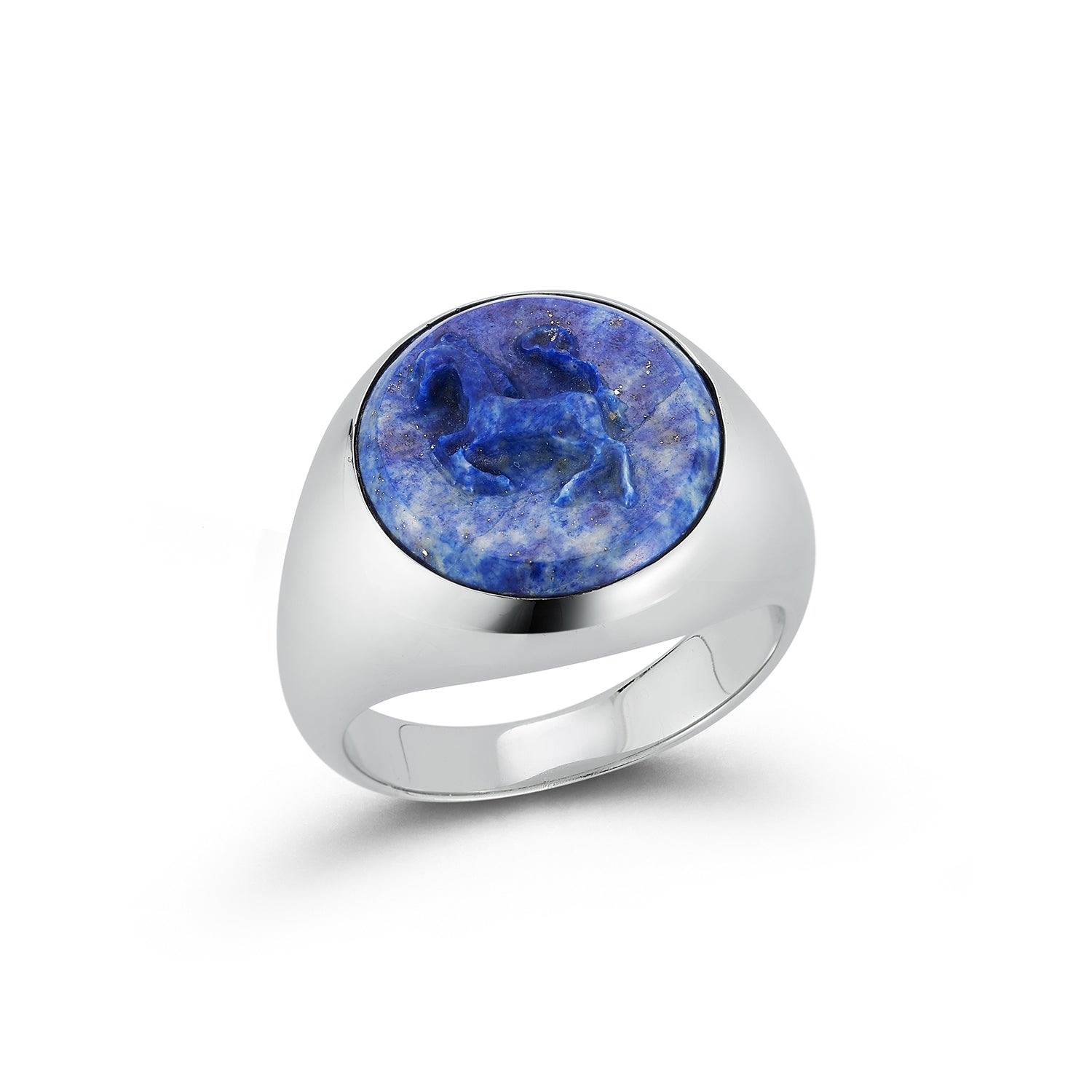 Carved Stallion Lapis Ring — фото 2