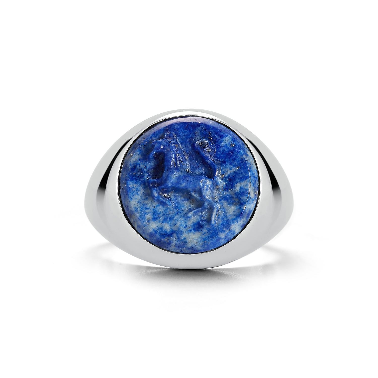 Carved Stallion Lapis Ring — фото 3