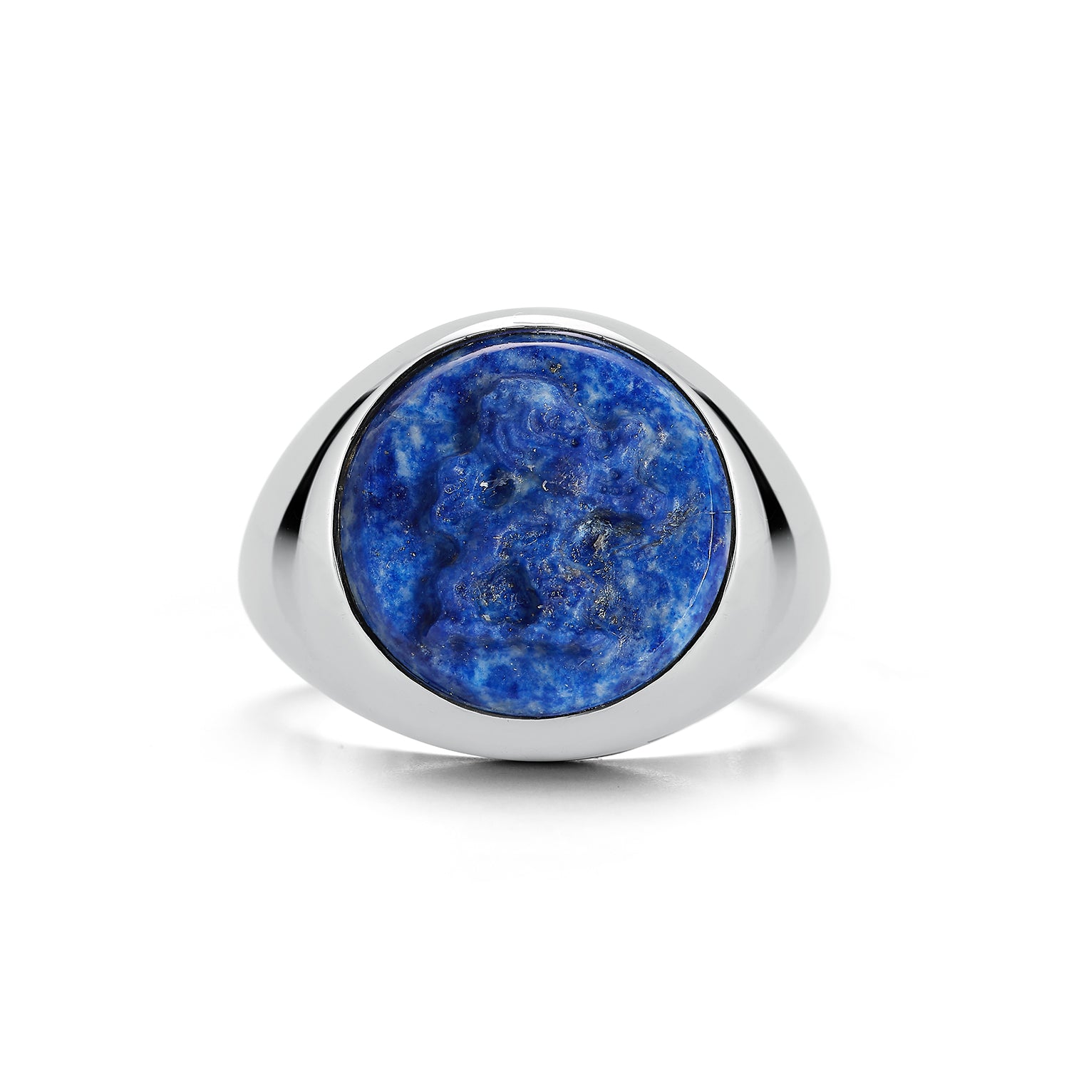 Carved Lion Lapis Ring — фото 2