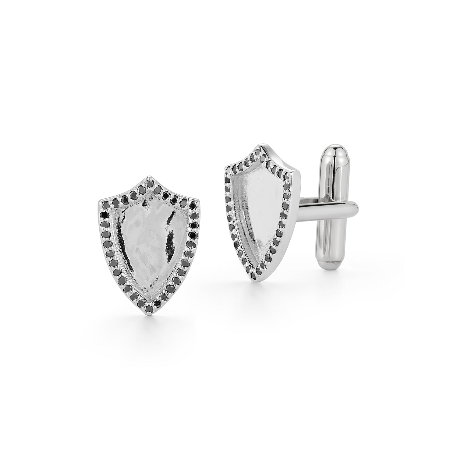 Black Diamond Shield Cufflinks — фото 2