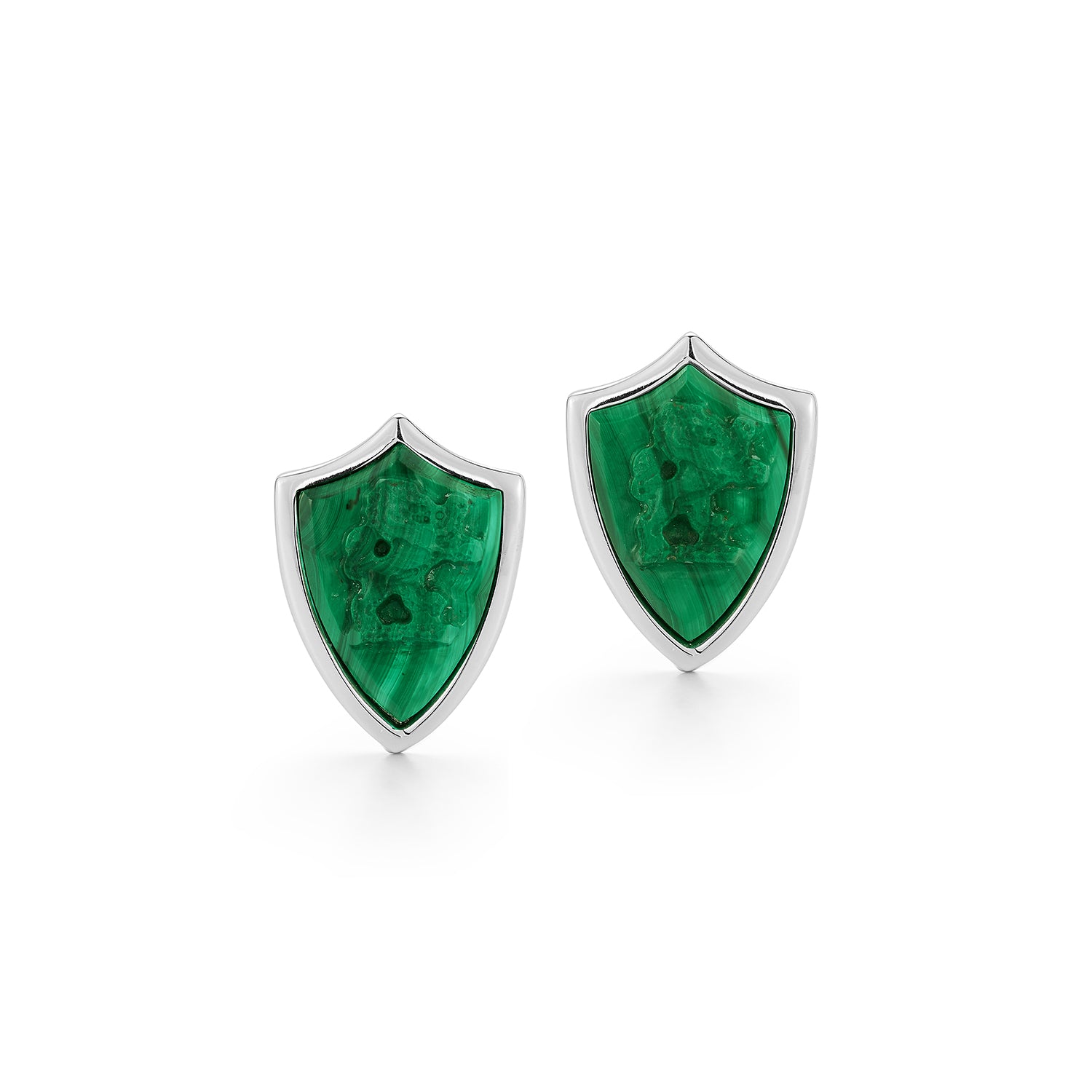 Carved Lion Malachite Shield Cufflinks — фото 4