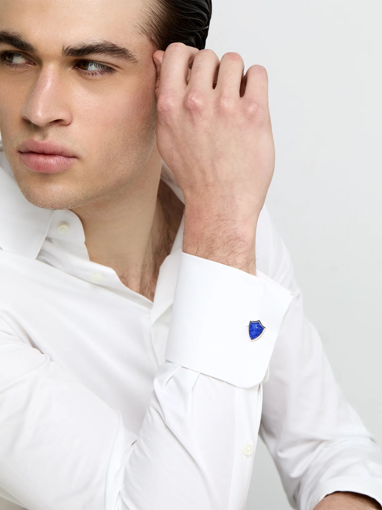 Lapis Shield Cufflinks — фото 2