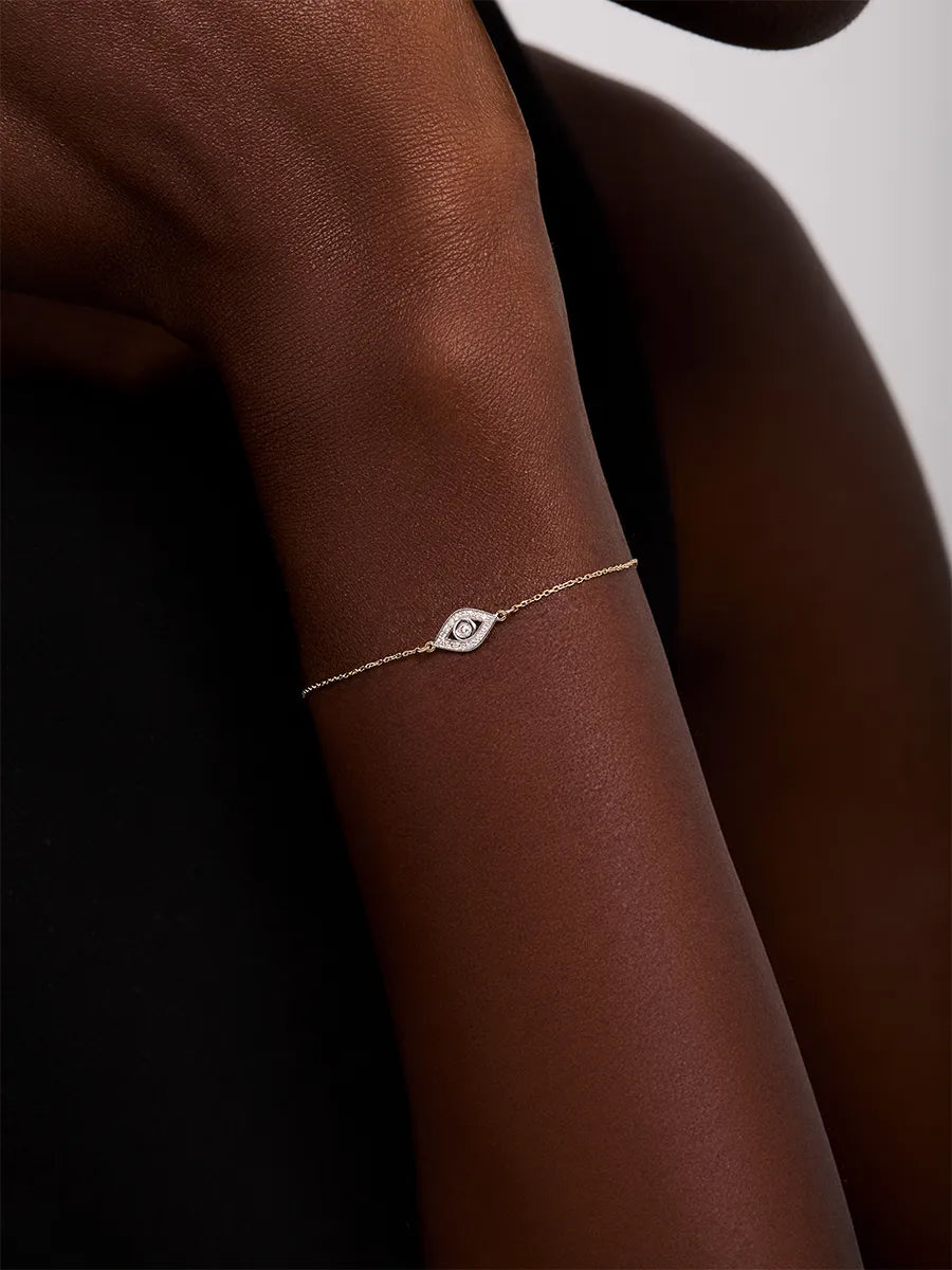14kt Diamond Evil Eye Chain Bracelet — фото 2