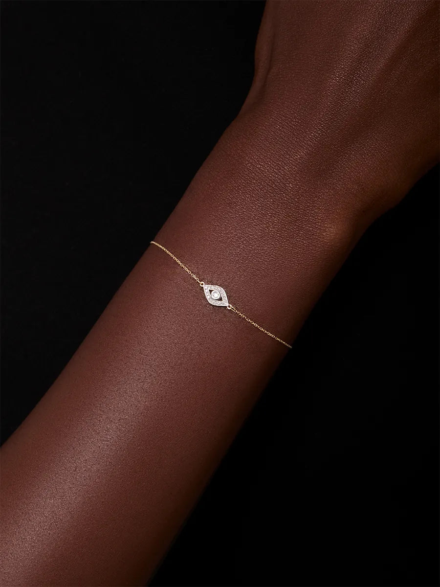14kt Diamond Evil Eye Chain Bracelet — фото 3