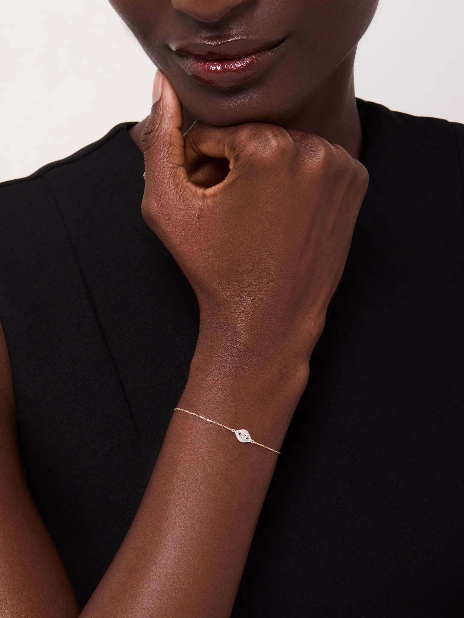 14kt Diamond Evil Eye Chain Bracelet — фото 4