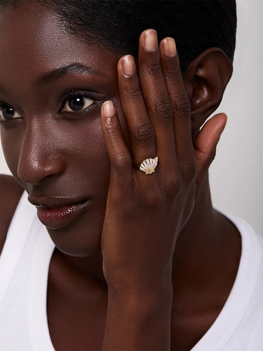 14kt Diamond Venus Signet Ring — фото 3