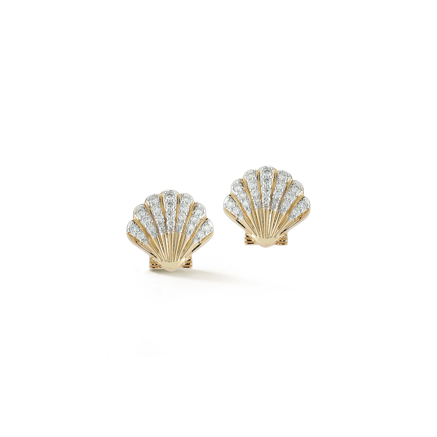 14kt Diamond Venus Shell Studs — фото 5