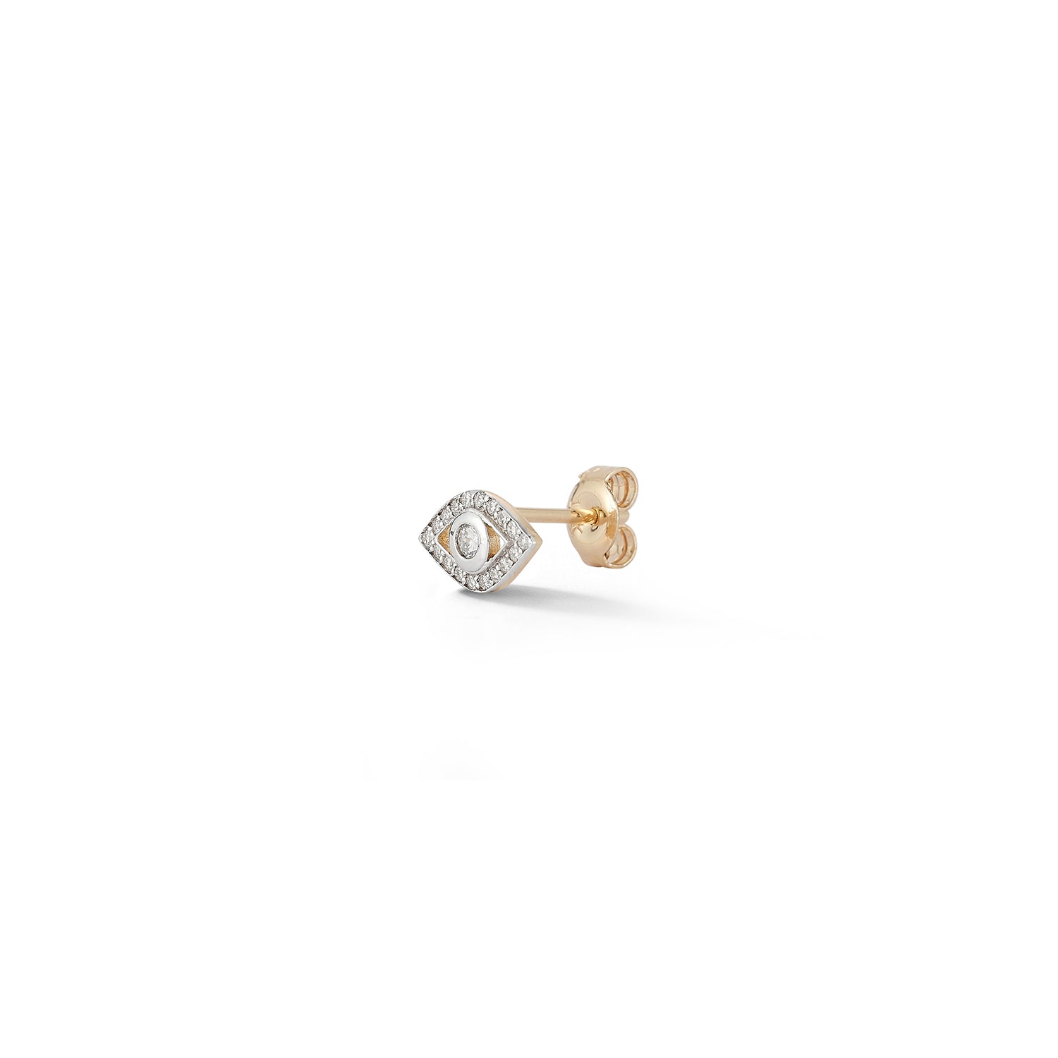 14kt Single Diamond Evil Eye Stud — фото 3