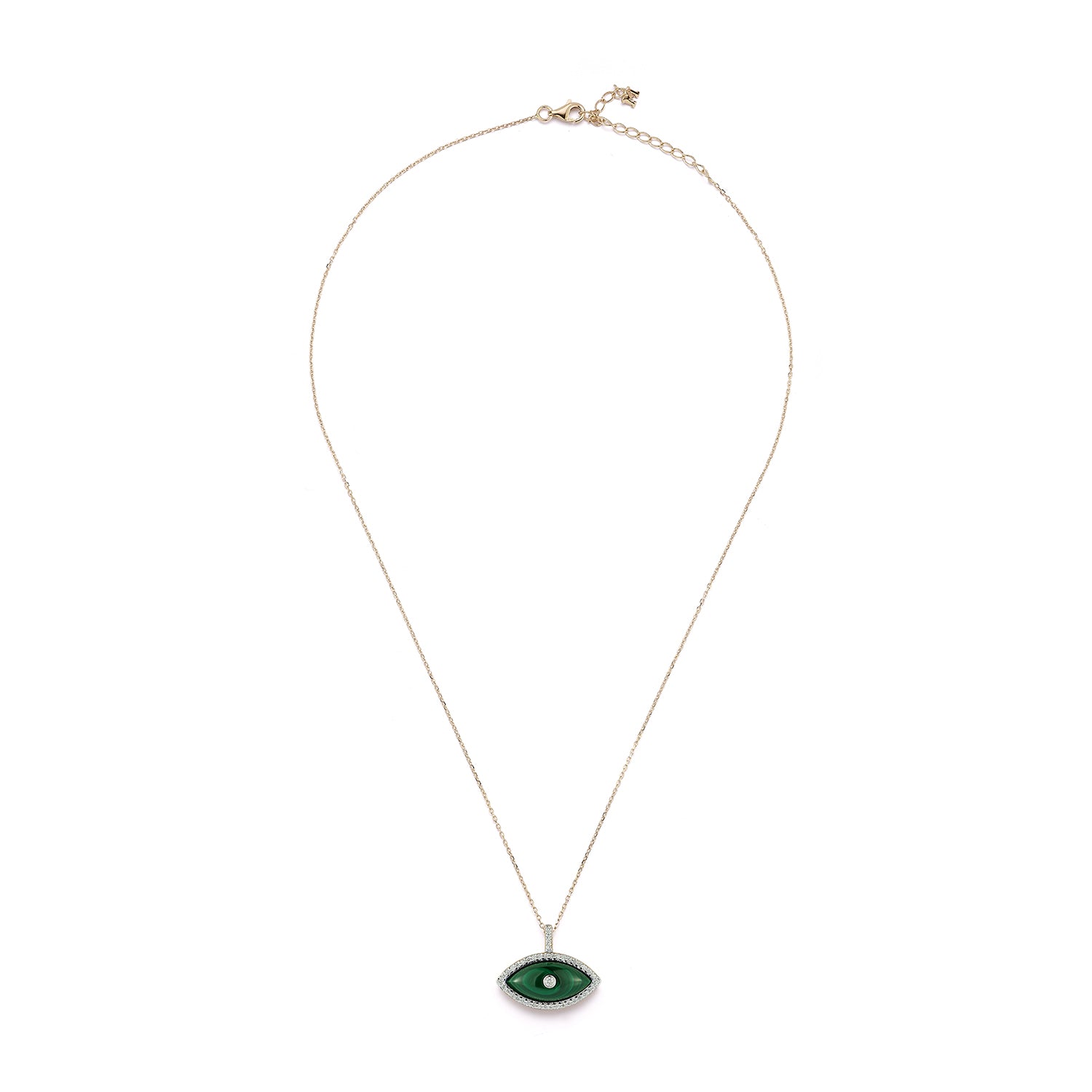 14kt Malachite Marquise Eye of Protection Necklace — фото 6