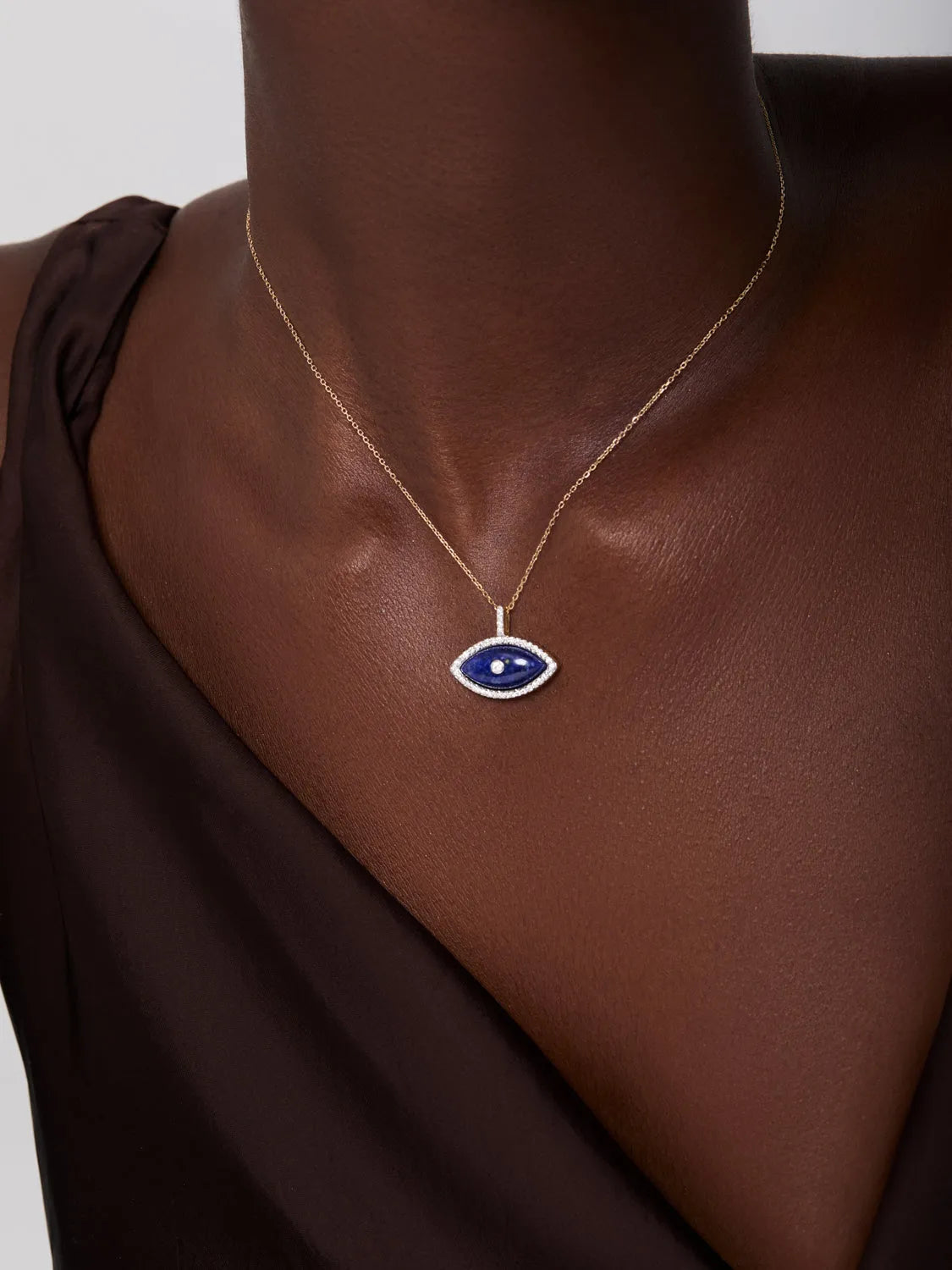14kt Lapis Marquise Eye of Protection Necklace — фото 2