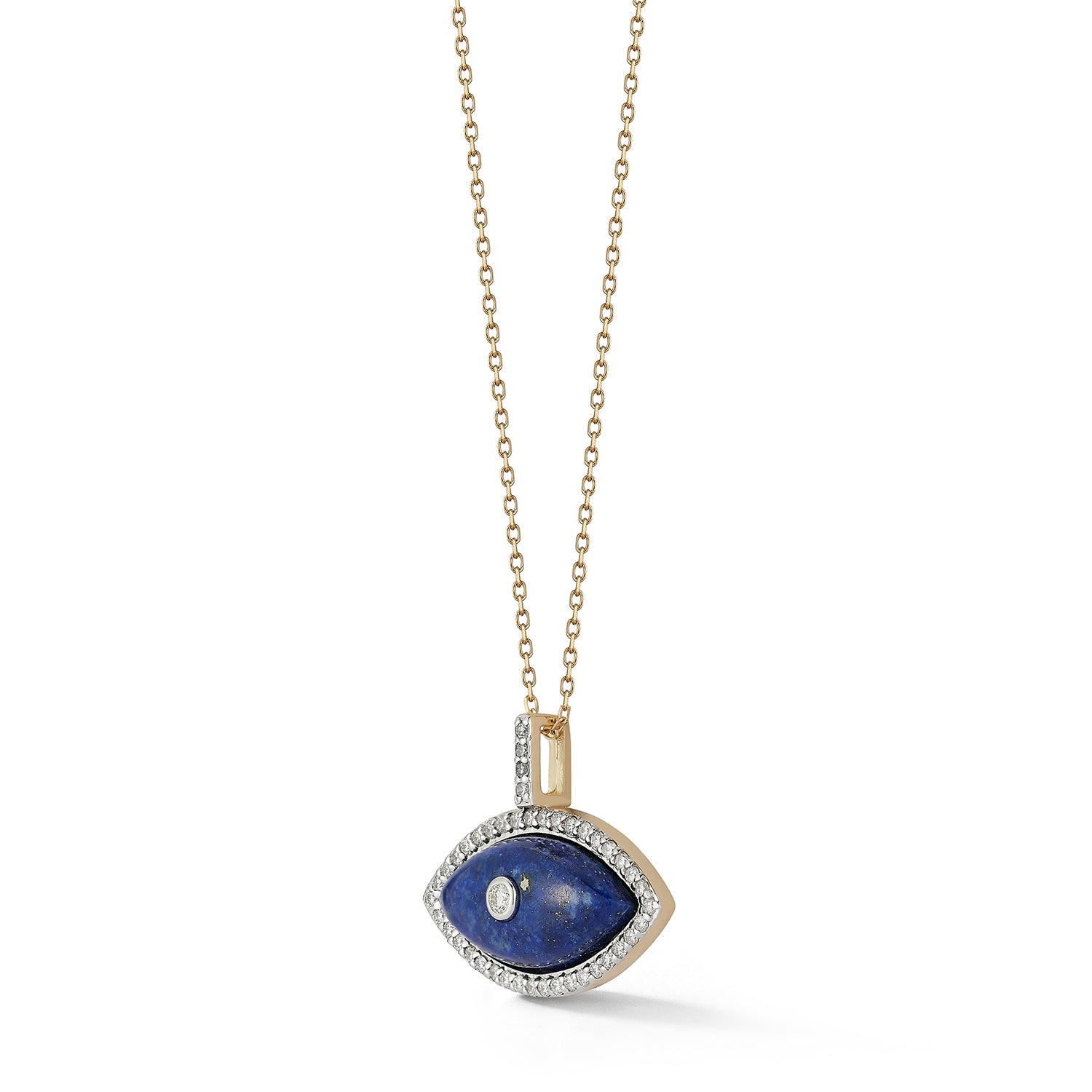 14kt Lapis Marquise Eye of Protection Necklace — фото 4