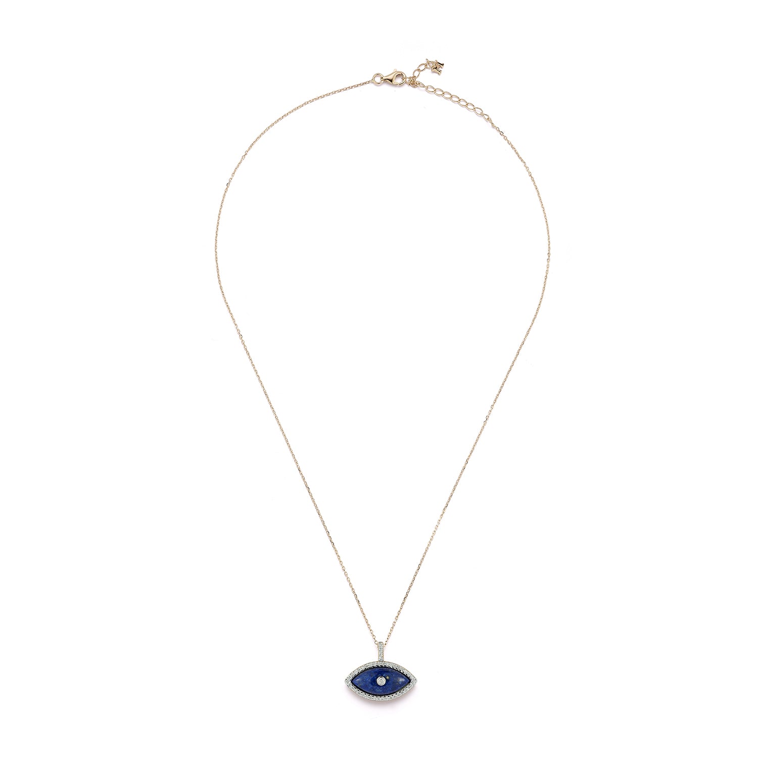 14kt Lapis Marquise Eye of Protection Necklace — фото 5
