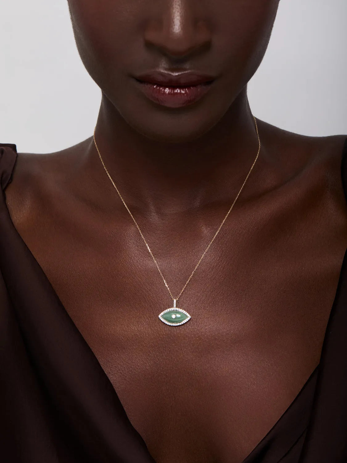 14kt Jade Marquise Eye of Protection Necklace — фото 2