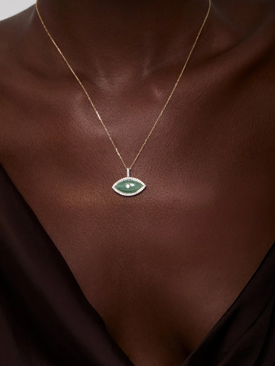14kt Jade Marquise Eye of Protection Necklace — фото 6