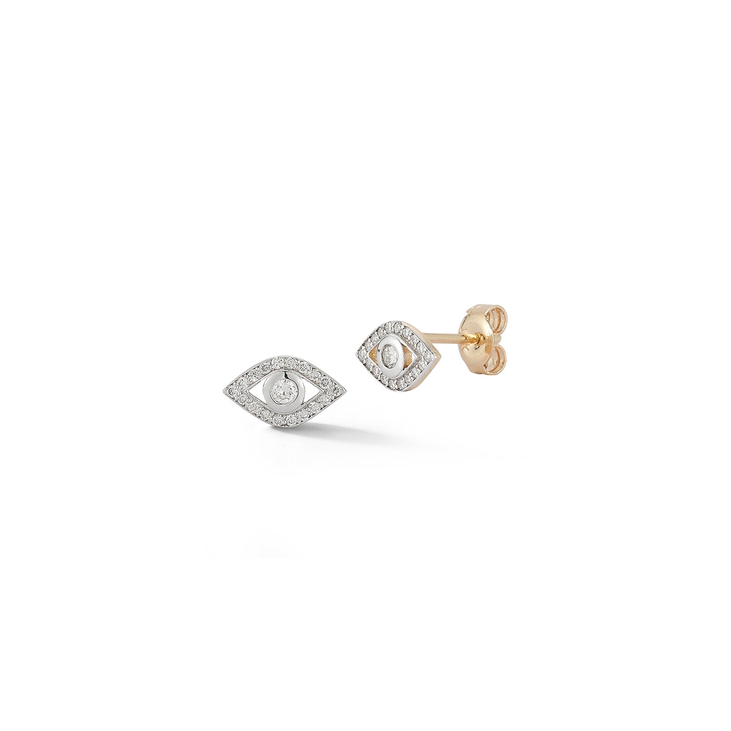 14kt Diamond Evil Eye Studs — фото 3