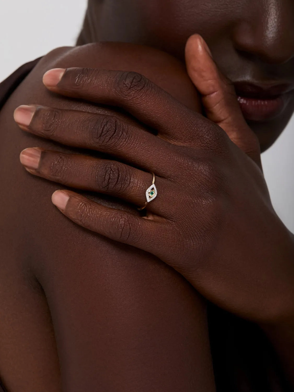 14kt Emerald Evil Eye Ring — фото 4