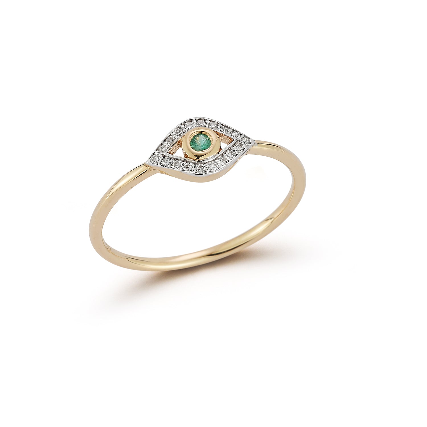 14kt Emerald Evil Eye Ring — фото 5