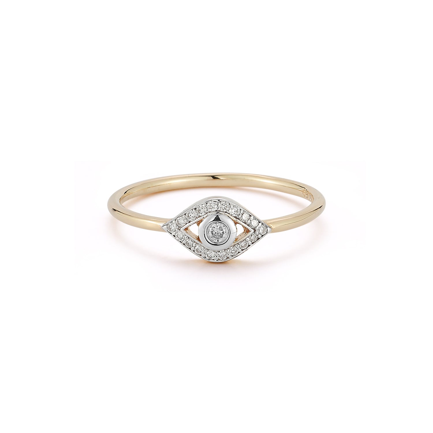 14kt Diamond Evil Eye Ring