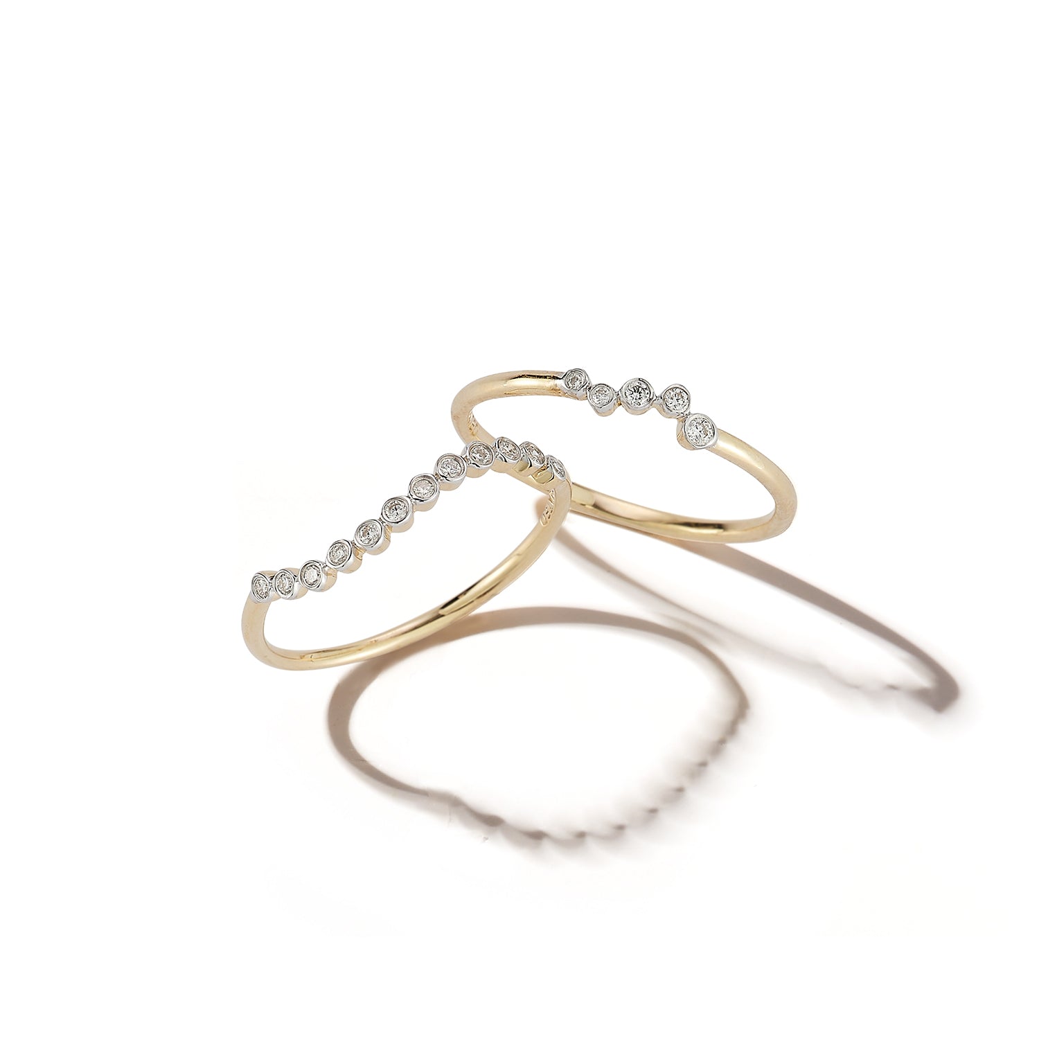 14kt Diamond Bezel Wave Ring — фото 6