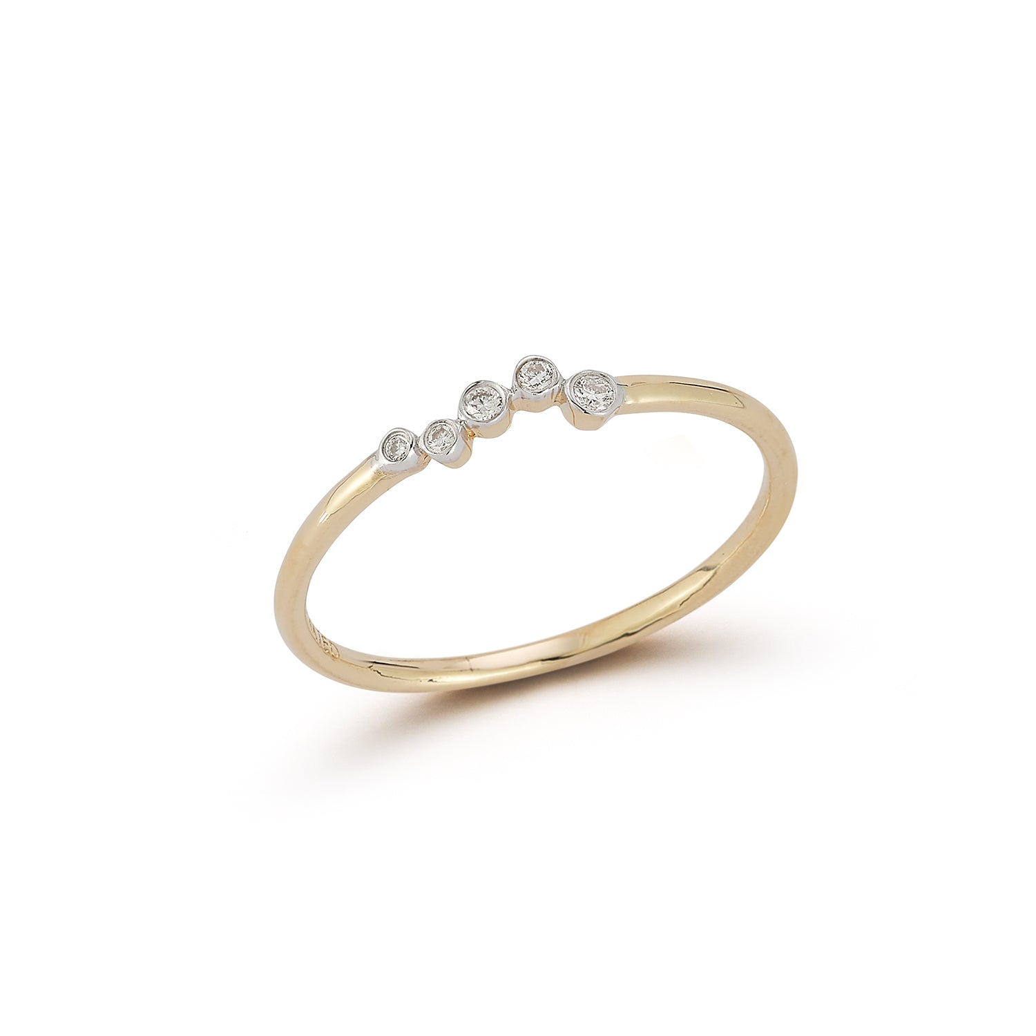 14kt Mini Diamond Bezel Wave Ring — фото 6