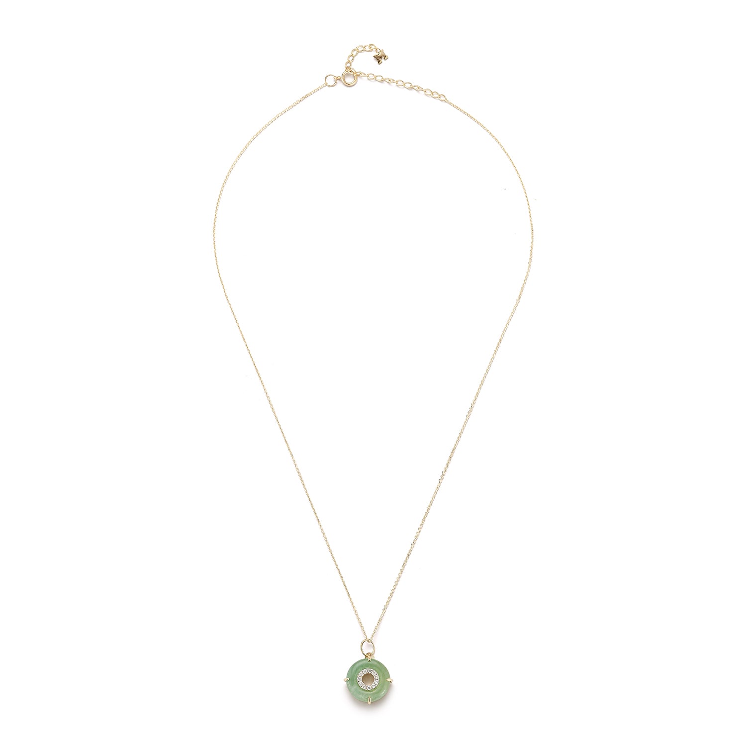 14kt Jade Donut Diamond Inner Circle Necklace — фото 4