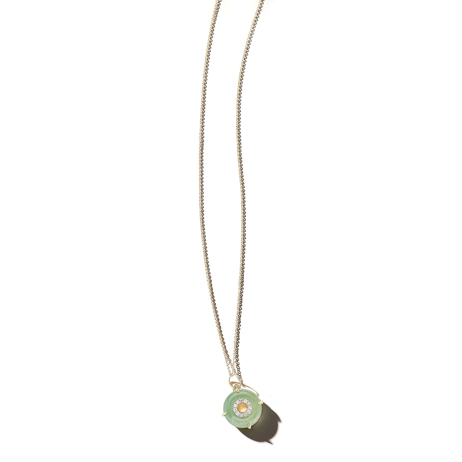 14kt Jade Donut Diamond Inner Circle Necklace — фото 6