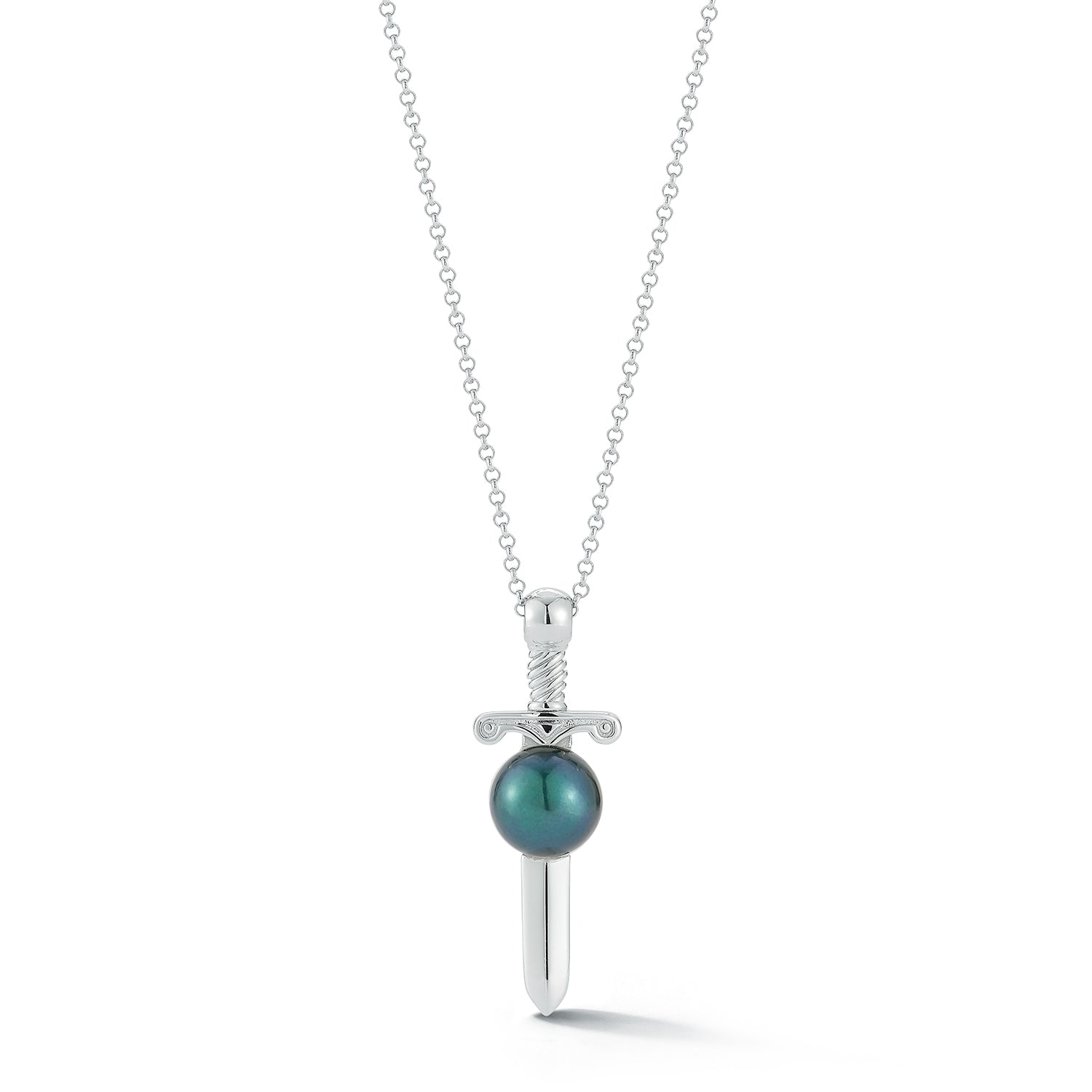 Sword in Black Pearl Necklace