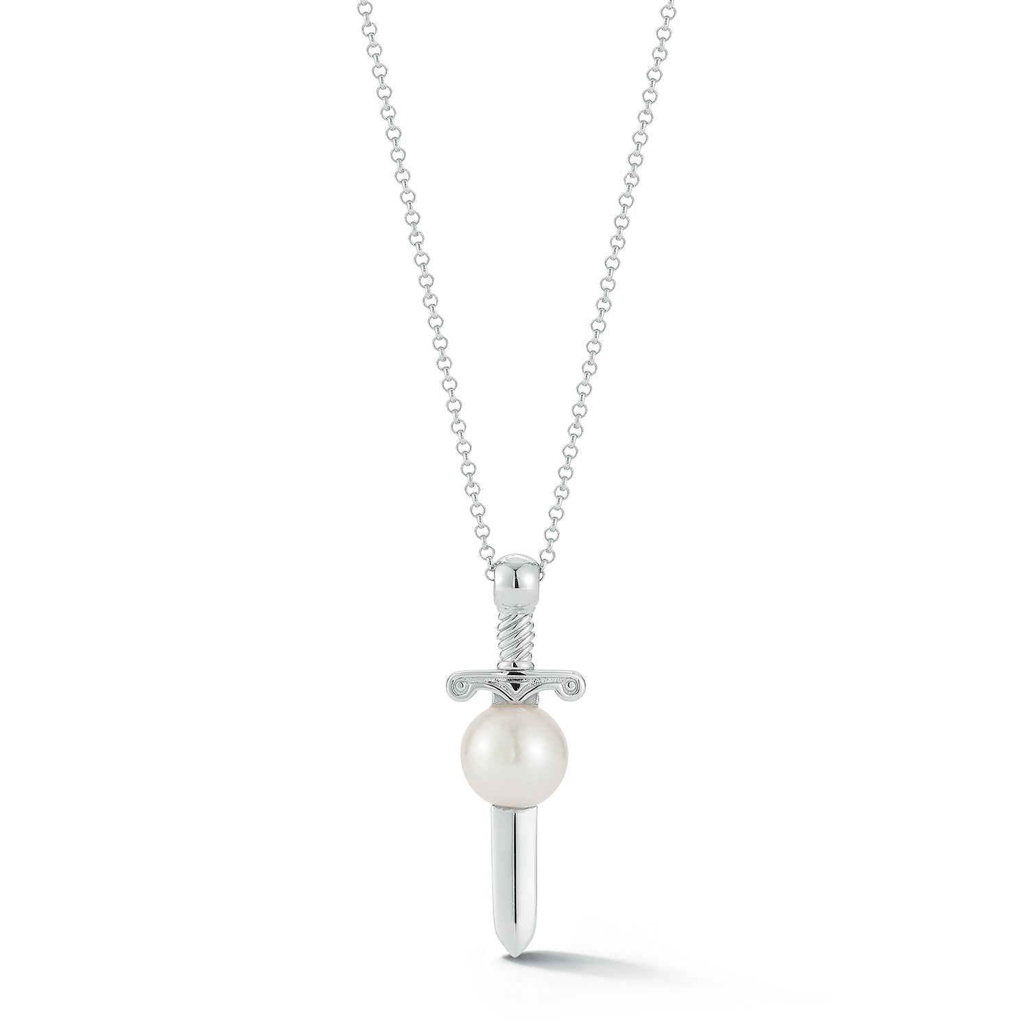 Sword in White Pearl Necklace