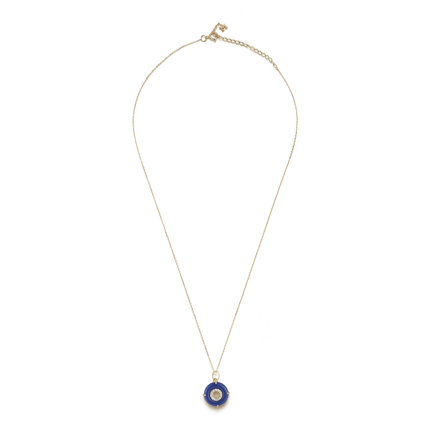 14kt Malachite Donut Diamond Inner Circle Necklace — фото 5