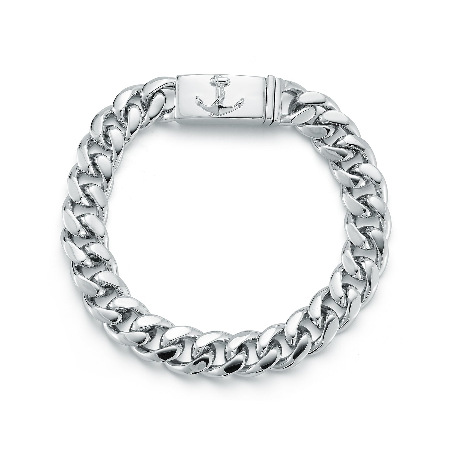 Anchor Lock Cuban Link Chain Bracelet