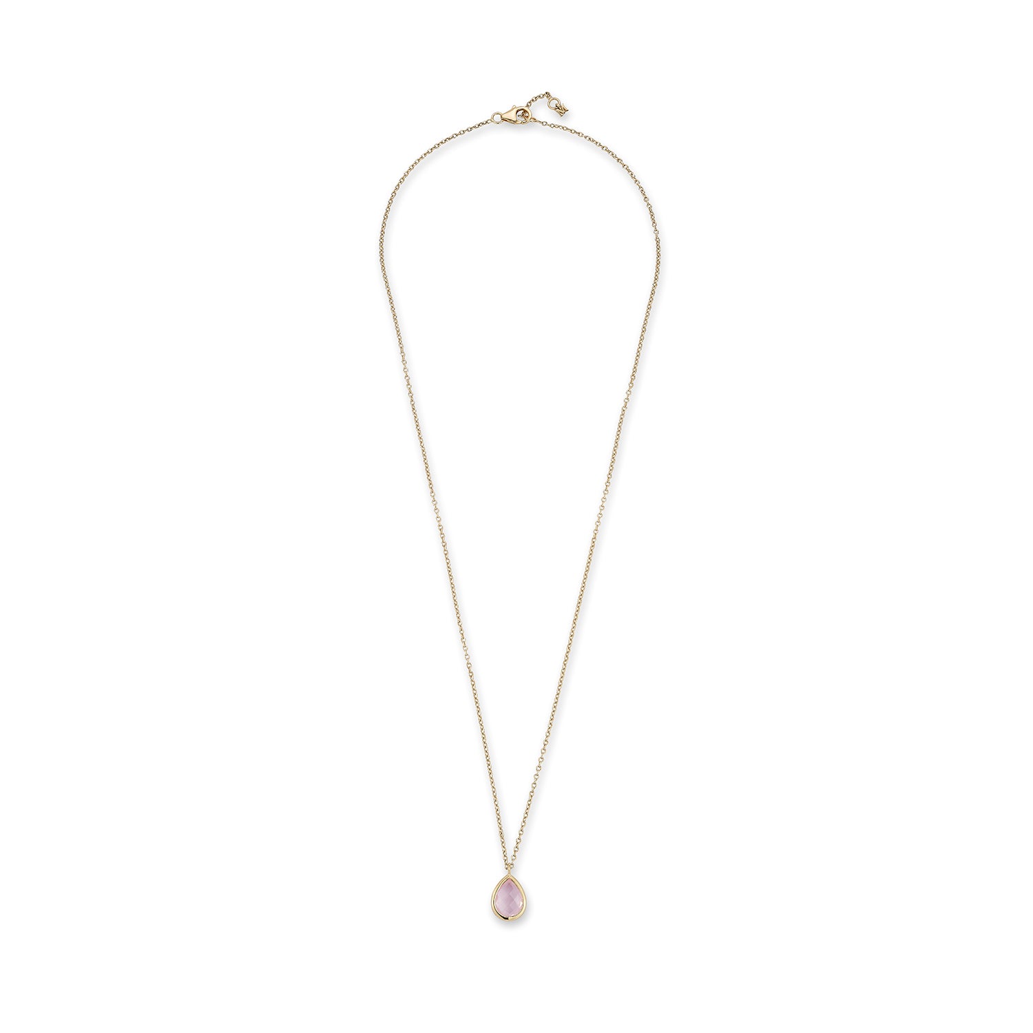 14kt Pink Topaz Bezel Pear Drop Necklace — фото 3