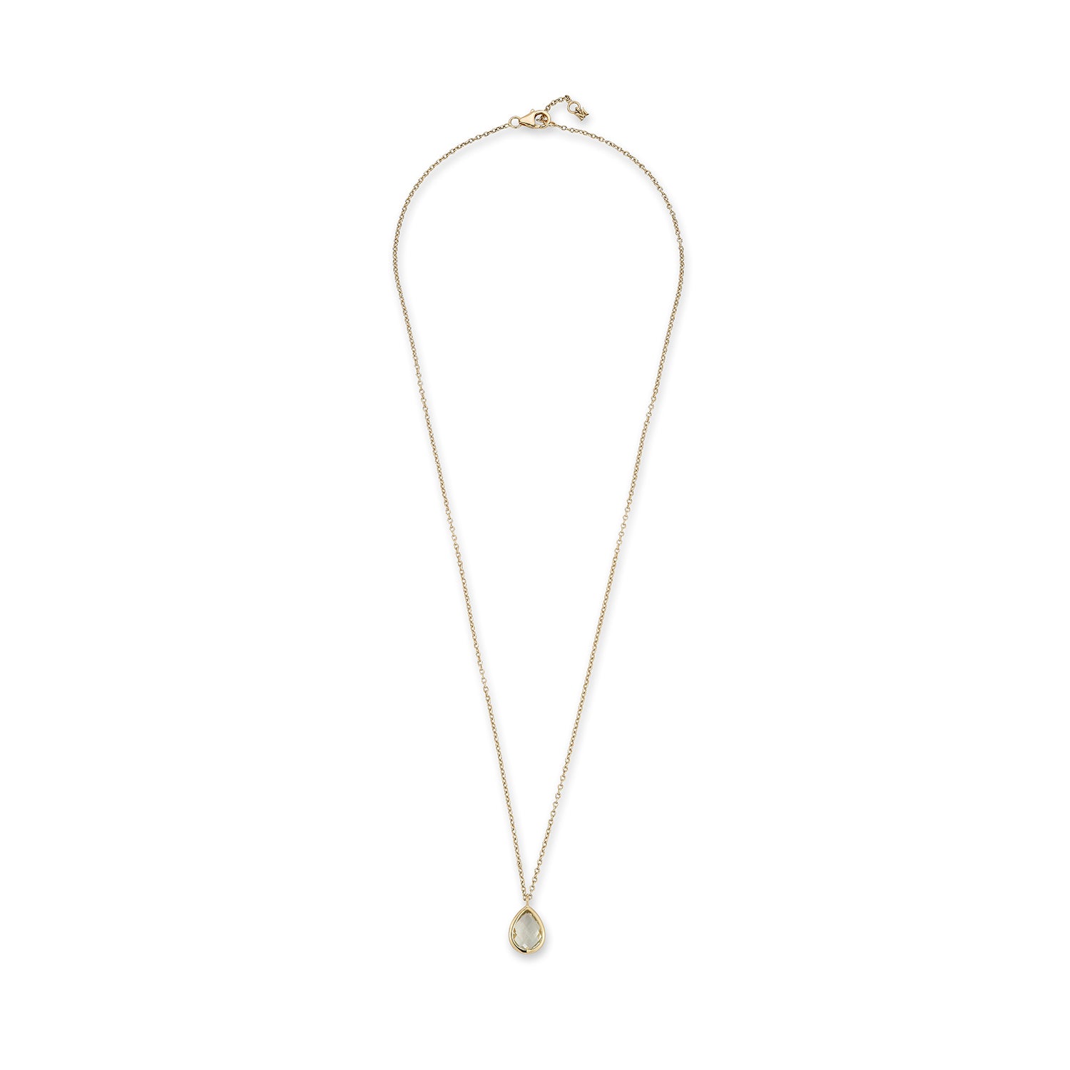 14kt Green Amethyst Bezel Pear Drop Necklace — фото 5