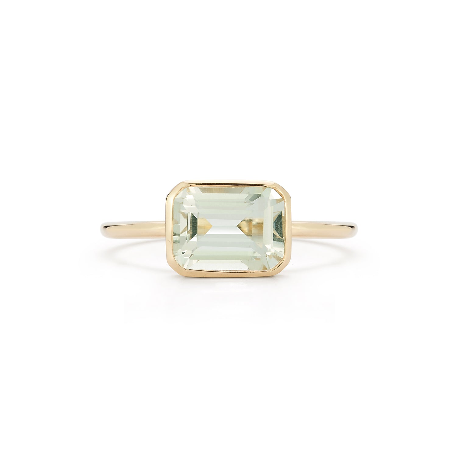 14kt Green Amethyst Bezeled Ring — фото 3