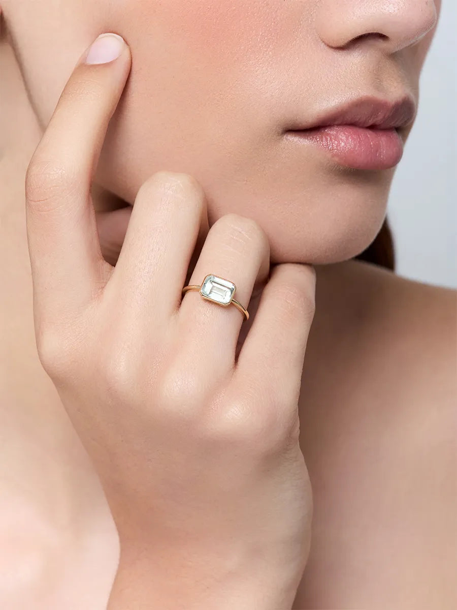 14kt Green Amethyst Bezeled Ring — фото 5