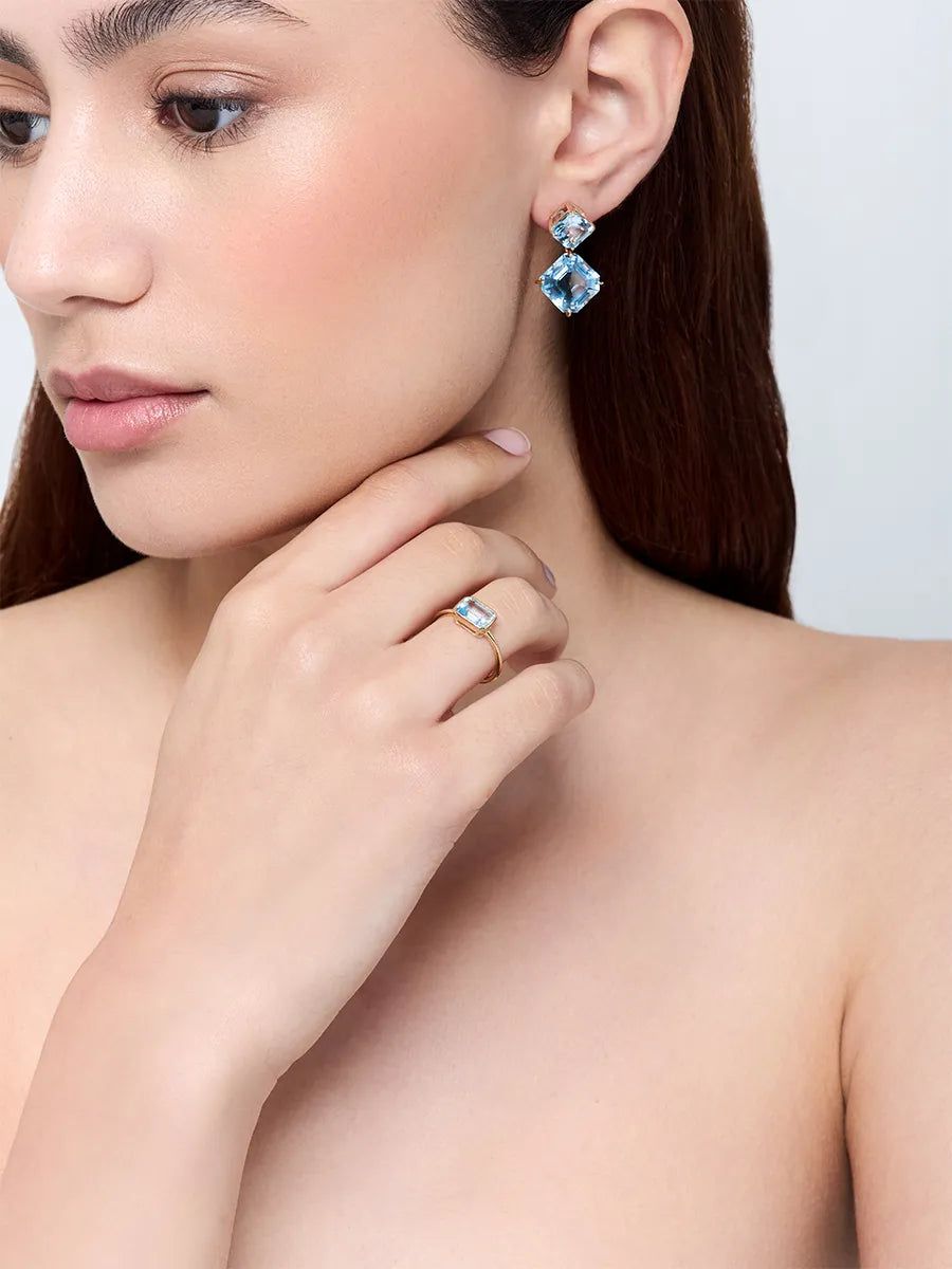 14kt Blue Topaz Bezel Ring — фото 3