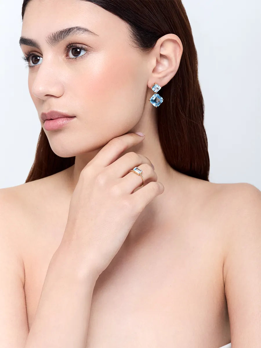 14kt Blue Topaz Bezel Ring — фото 5