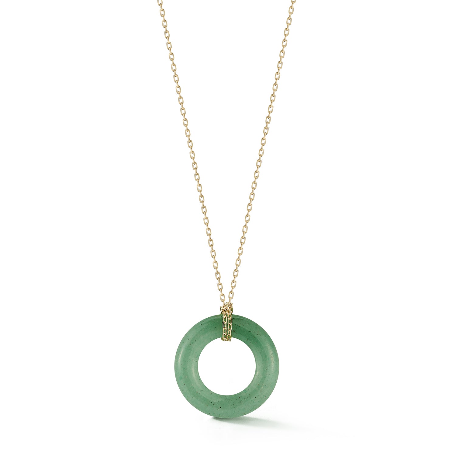 14kt Jade  Donut Necklace