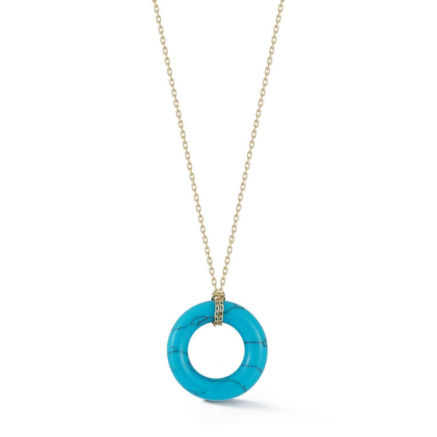 14kt Turquoise Donut Necklace