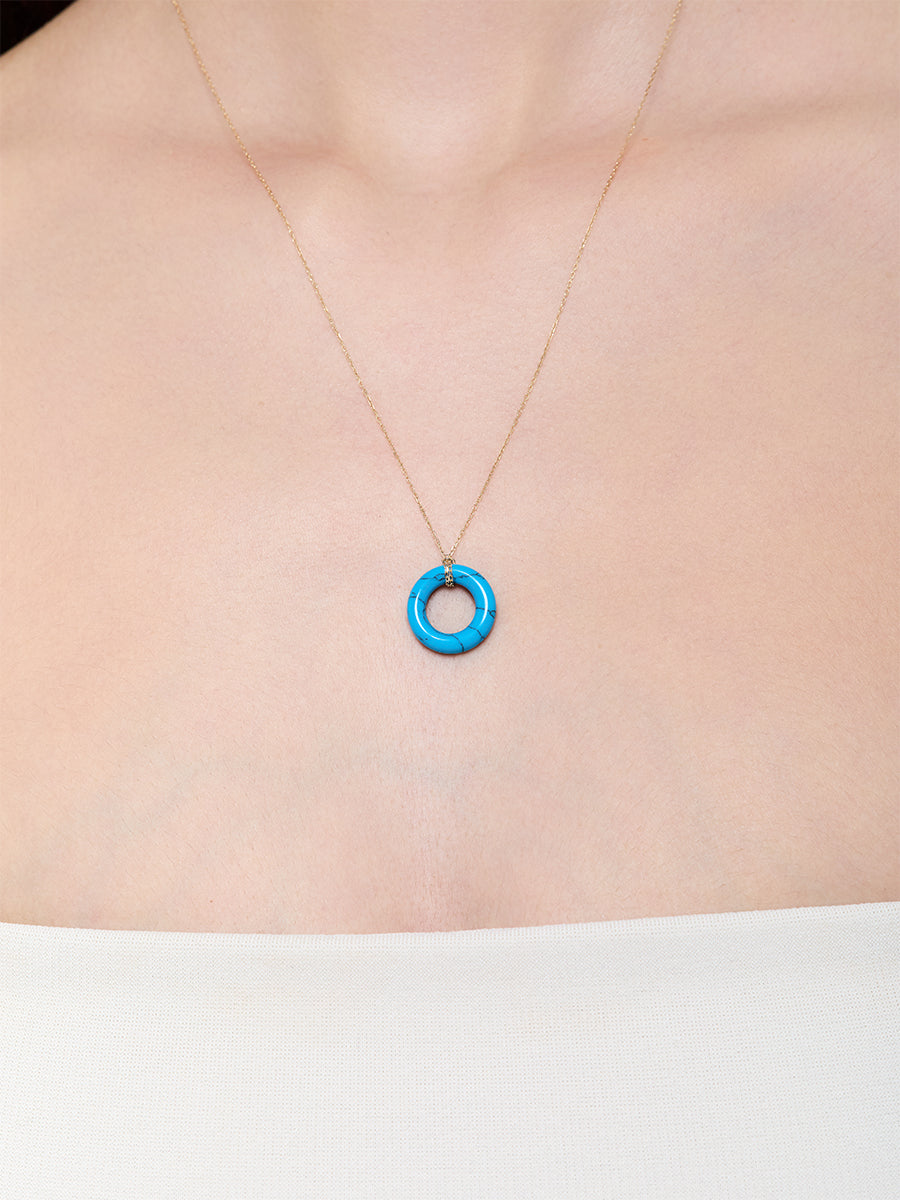 14kt Turquoise Donut Necklace — фото 3
