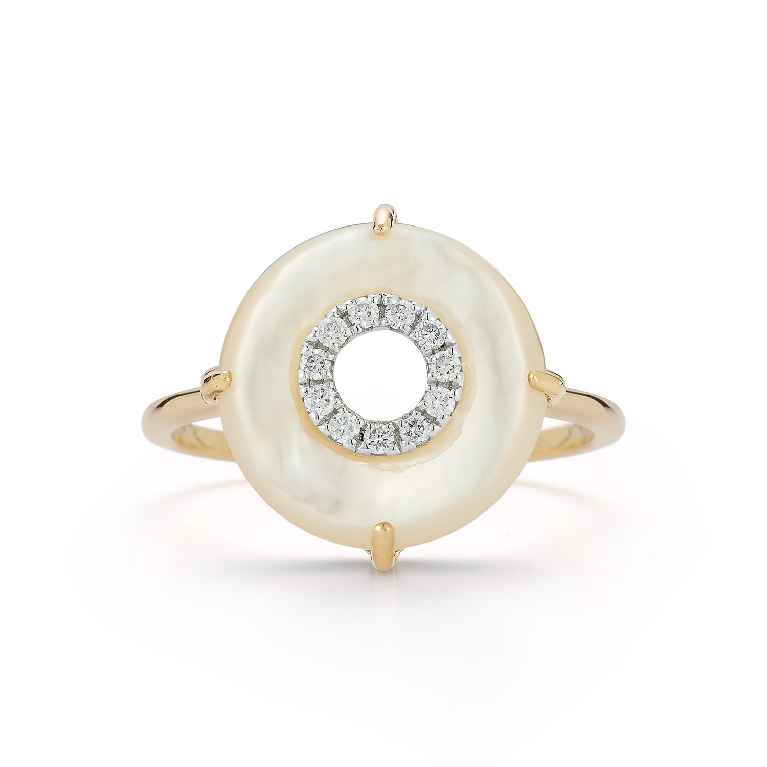 14kt Mother of Pearl and Diamond Donut Ring — фото 5