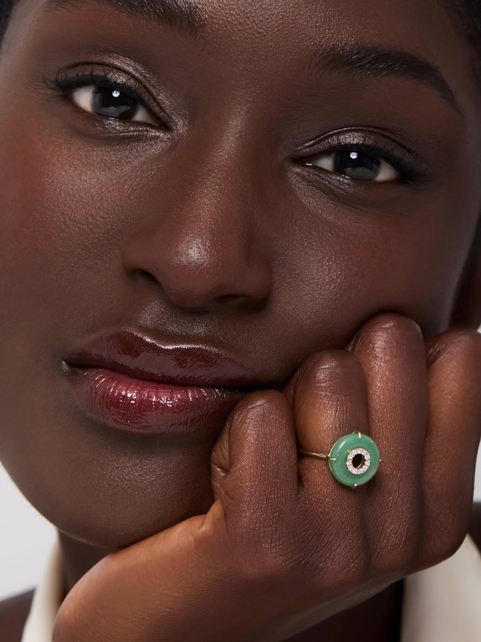 14kt Jade and Diamond Donut Ring — фото 2