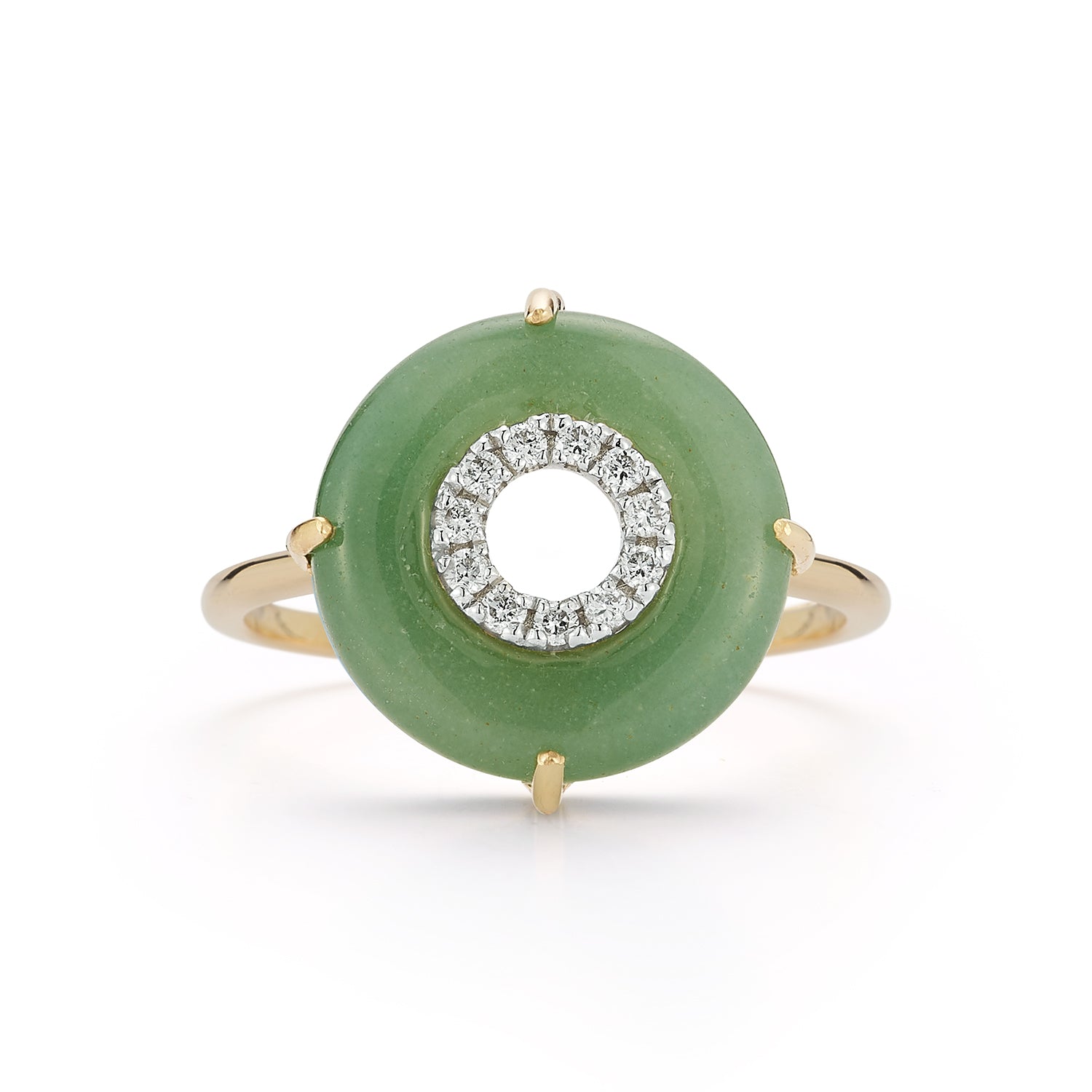 14kt Jade and Diamond Donut Ring — фото 4