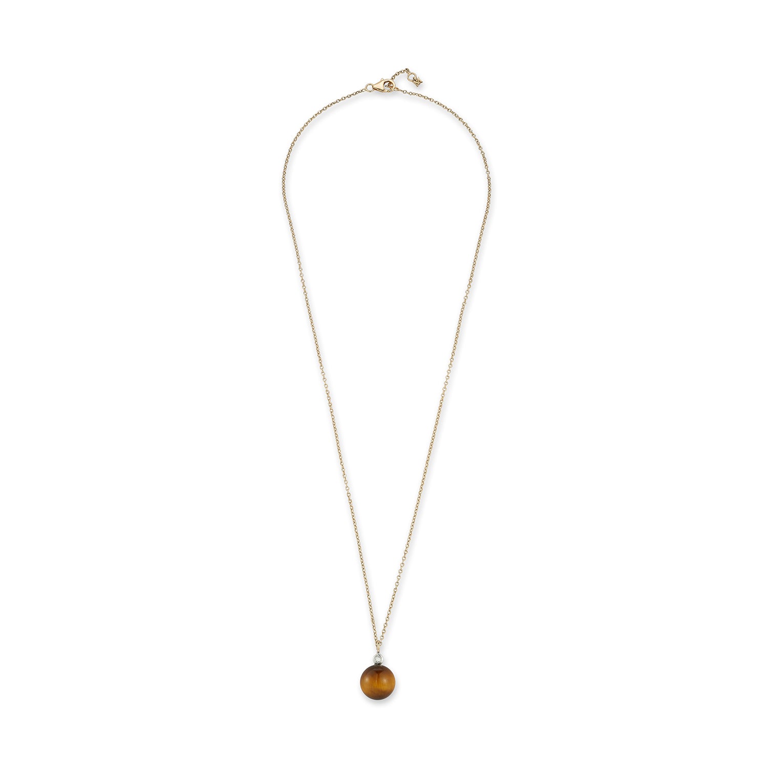 14kt Tigers Eye Diamond Dot Necklace — фото 4