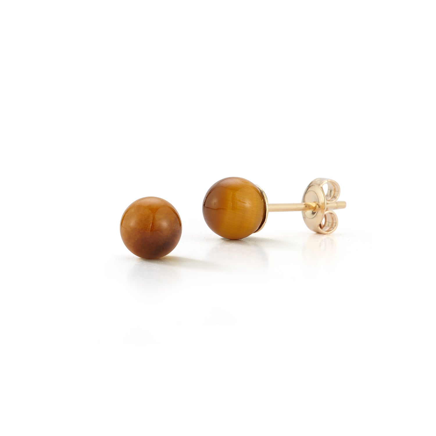 14kt 6mm Tigers Eye Studs — фото 5