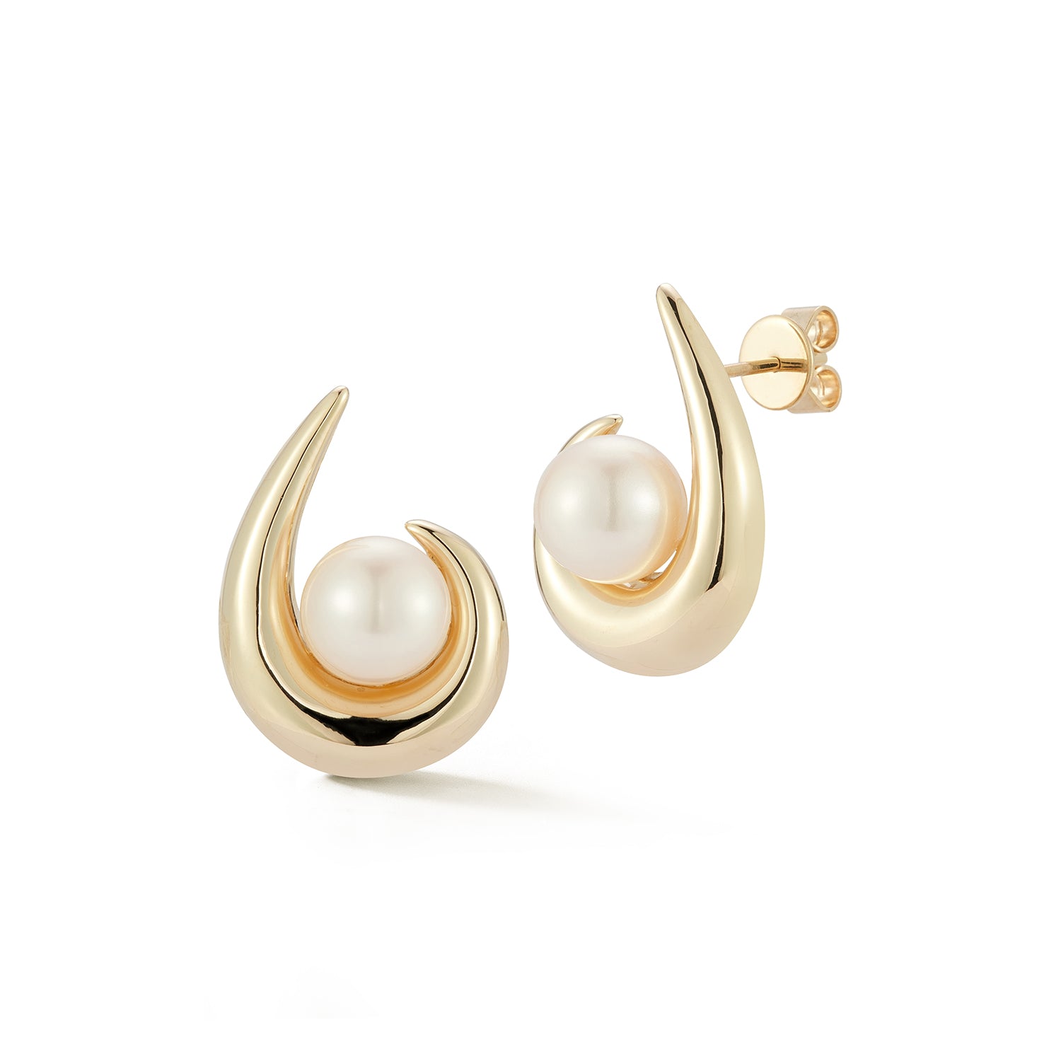 14kt Pearl Curl Earrings — фото 3