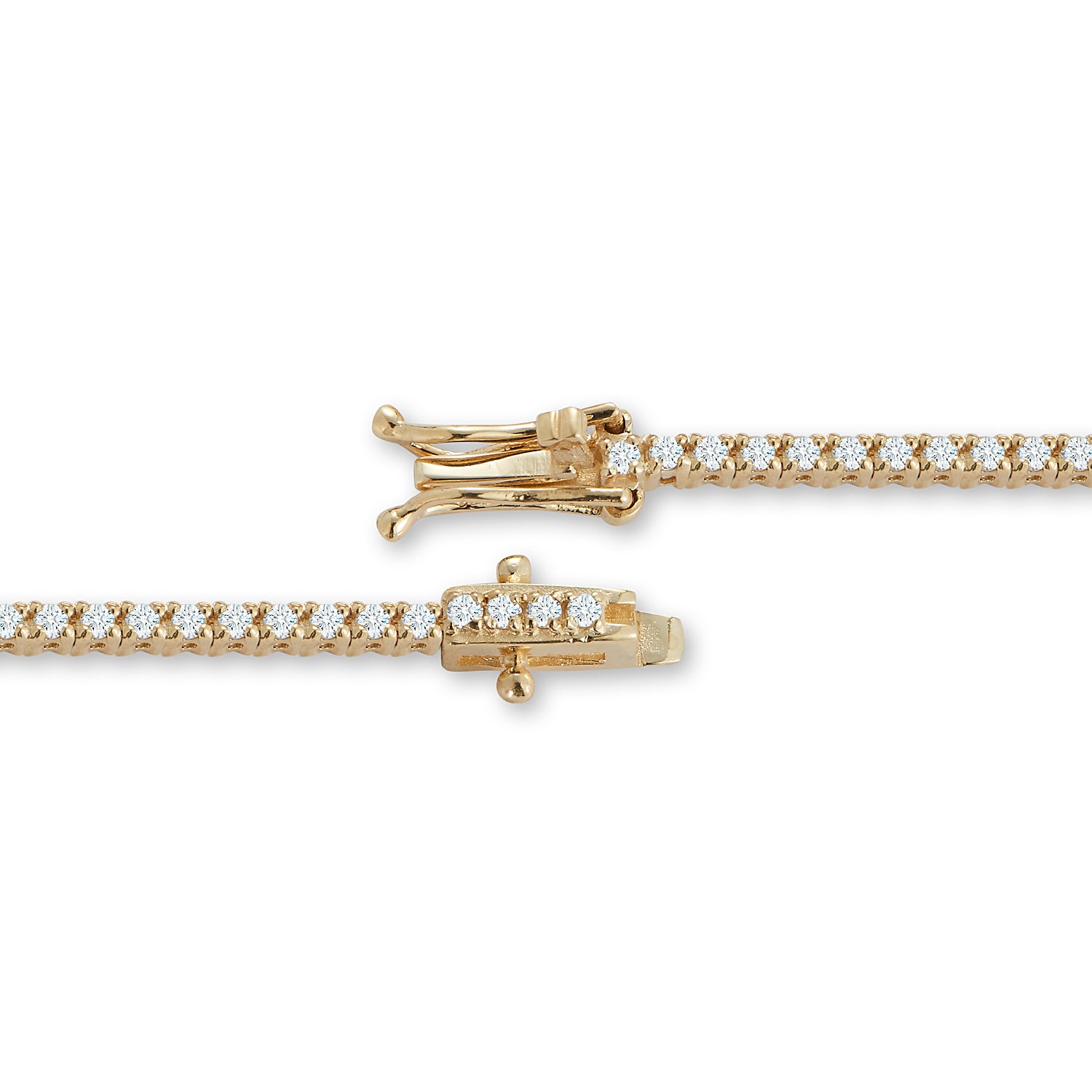 14kt Men's Skinny Diamond Tennis Bracelet — фото 2