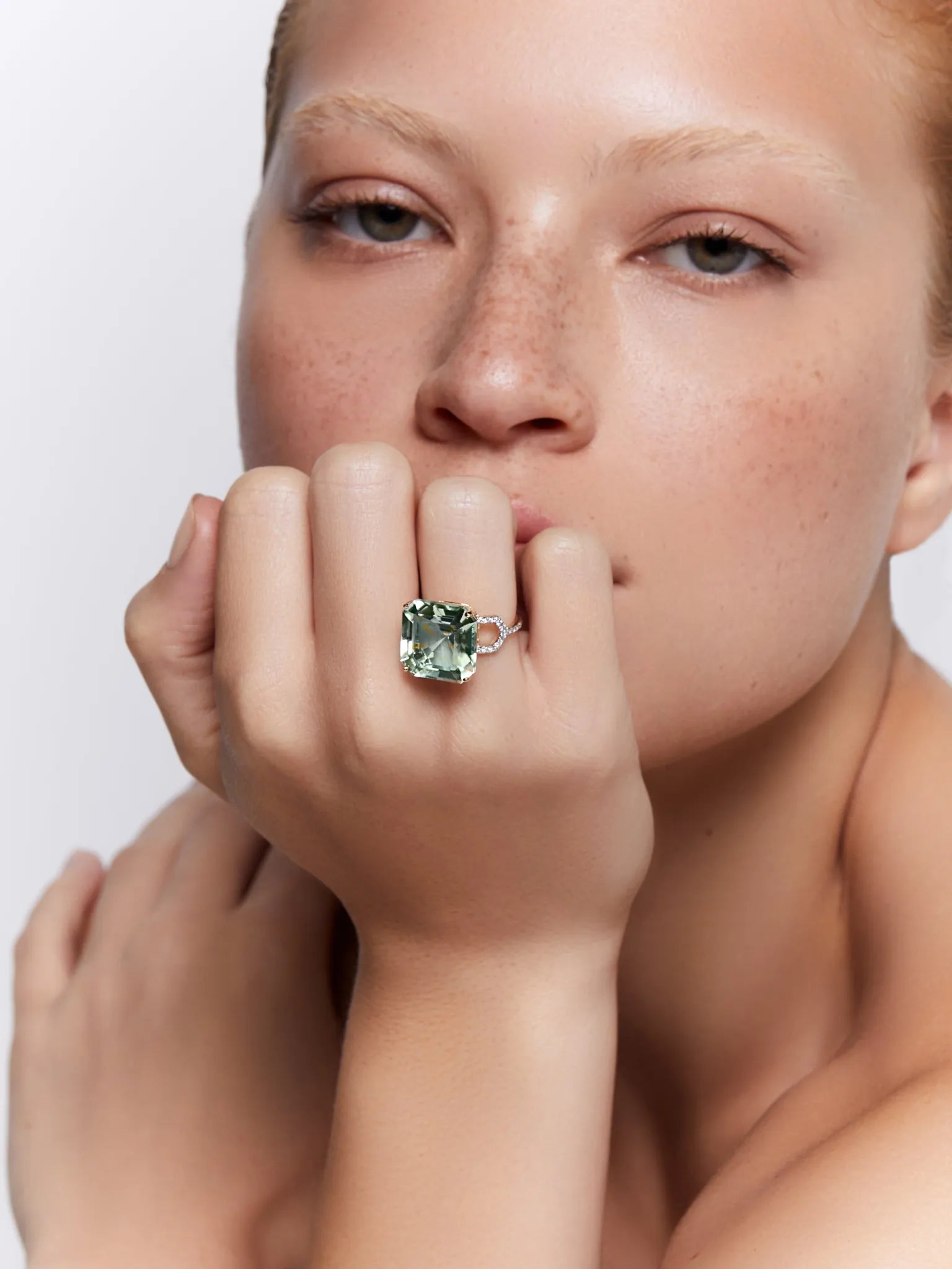 14kt Asscher Cut Green Amethyst Ring — фото 6