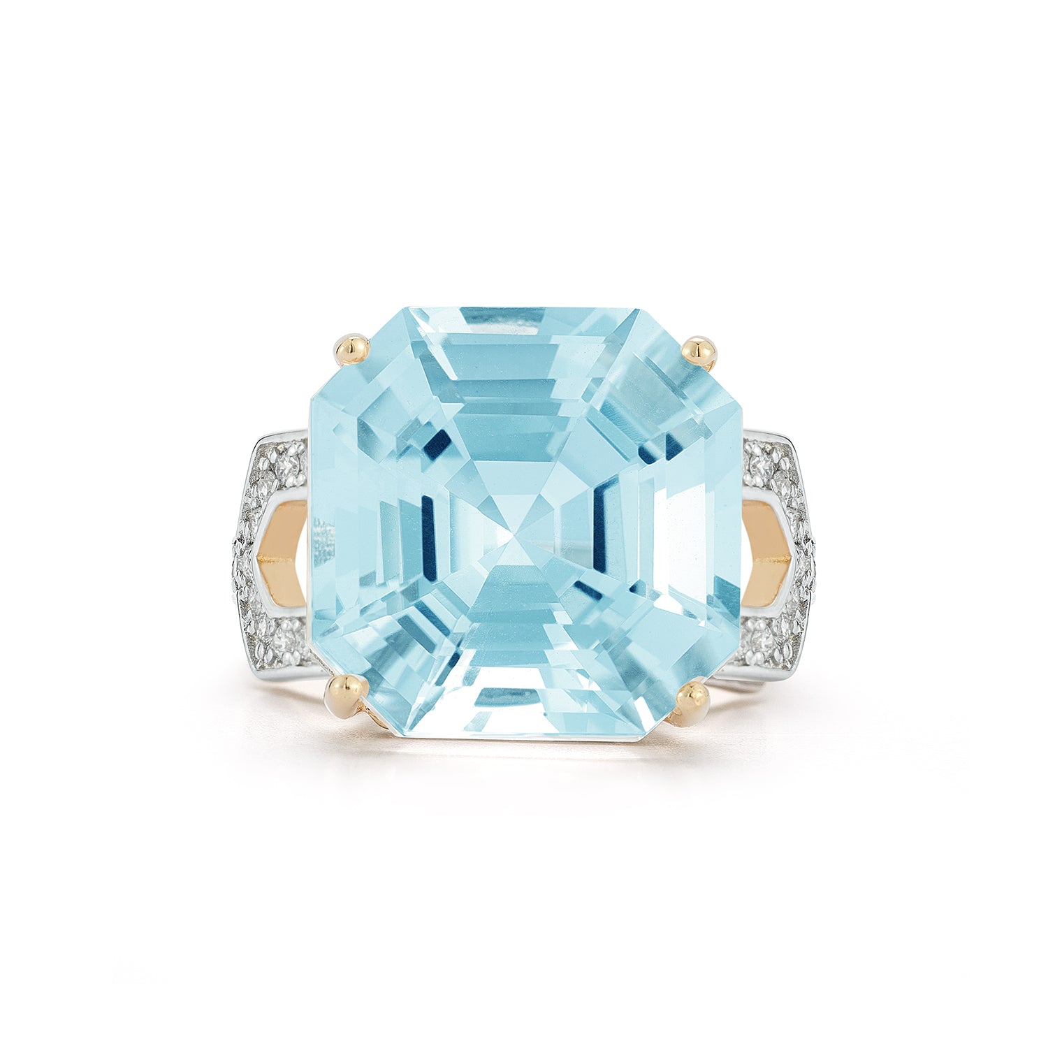 14kt Asscher Cut Swiss Blue Topaz Ring — фото 3