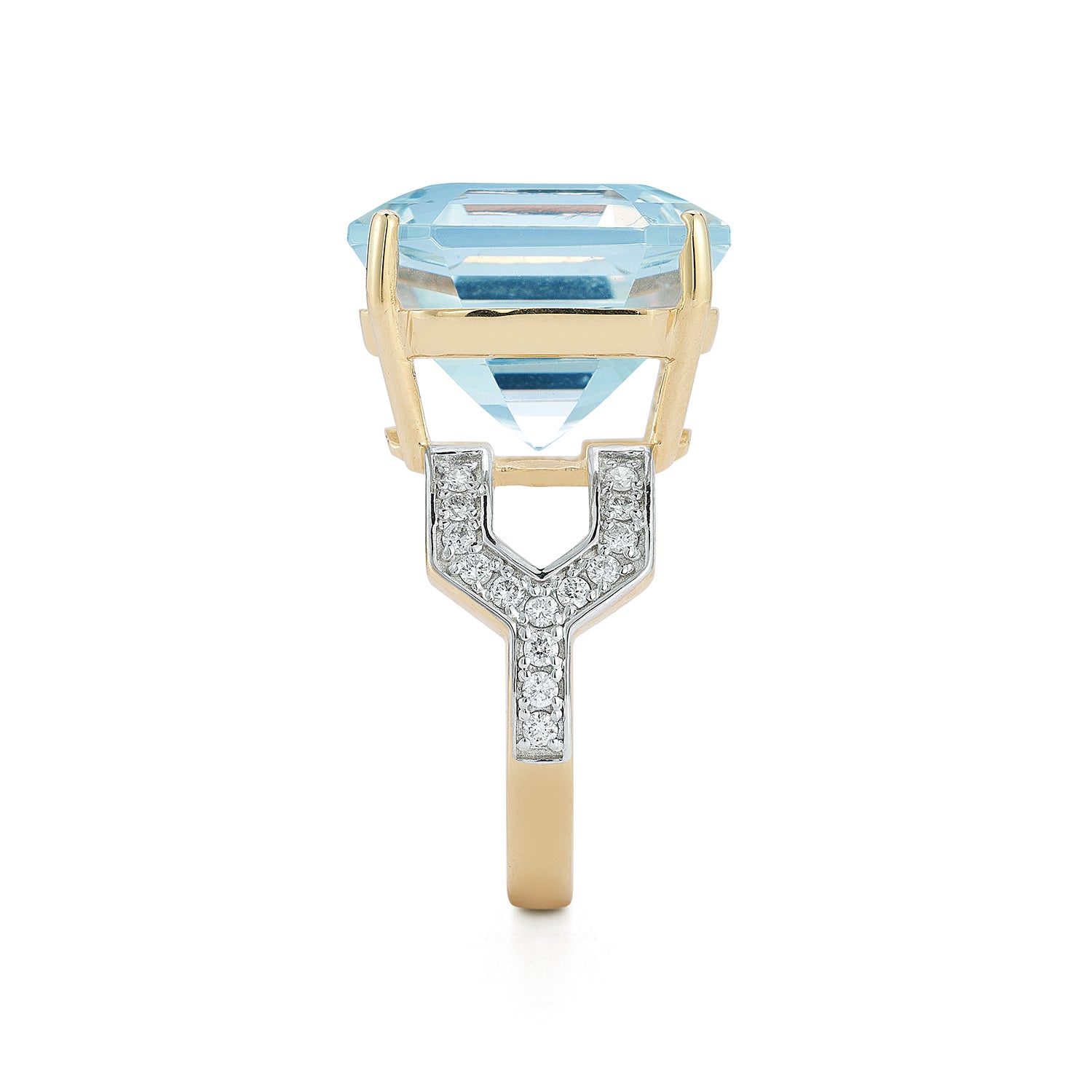 14kt Asscher Cut Swiss Blue Topaz Ring — фото 4