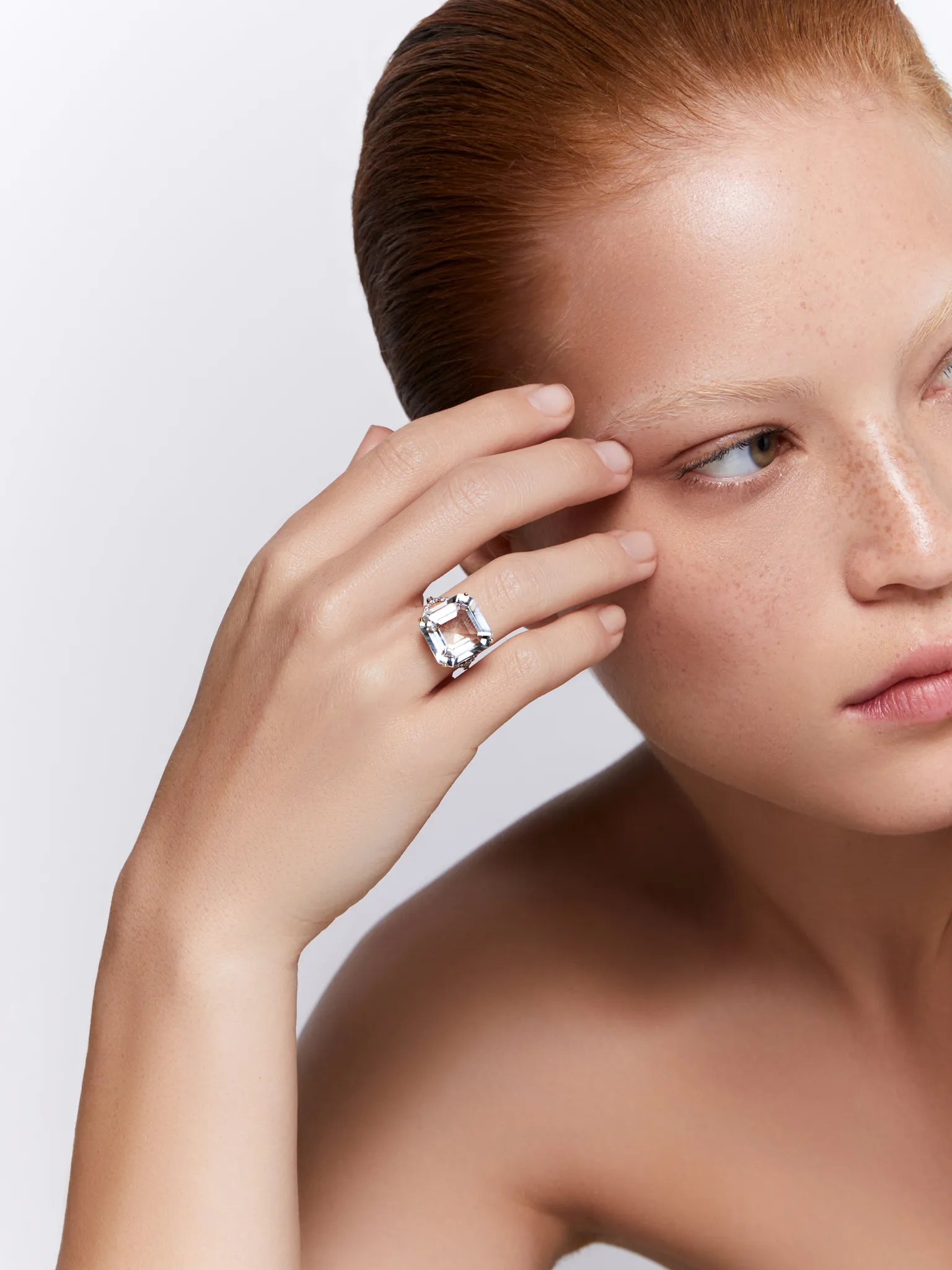 14kt Asscher Cut White Topaz Ring — фото 2